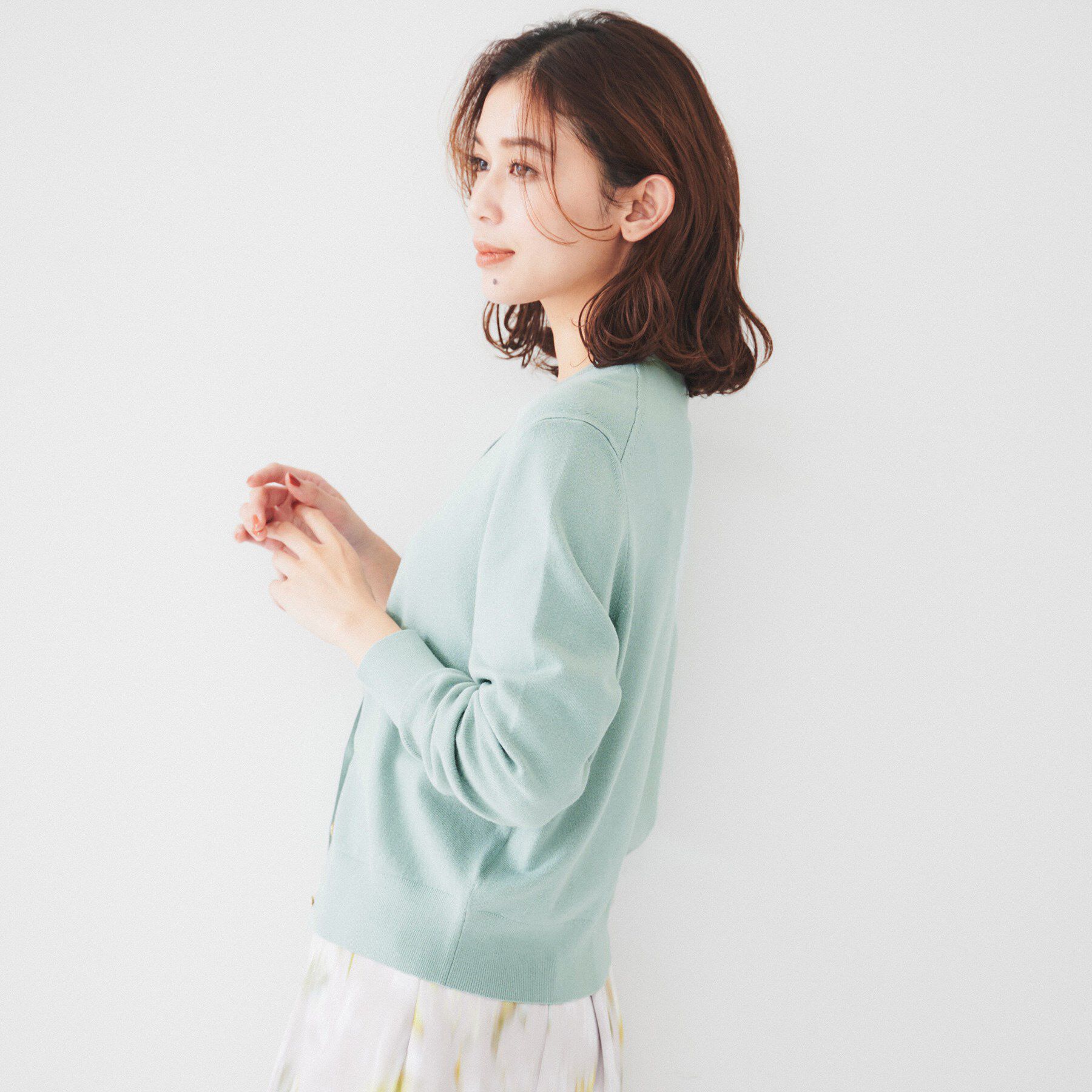 UNTITLED「【アンサンブル可能/6色展開】スパンレーヨン カーディガンニット」|カーディガン|