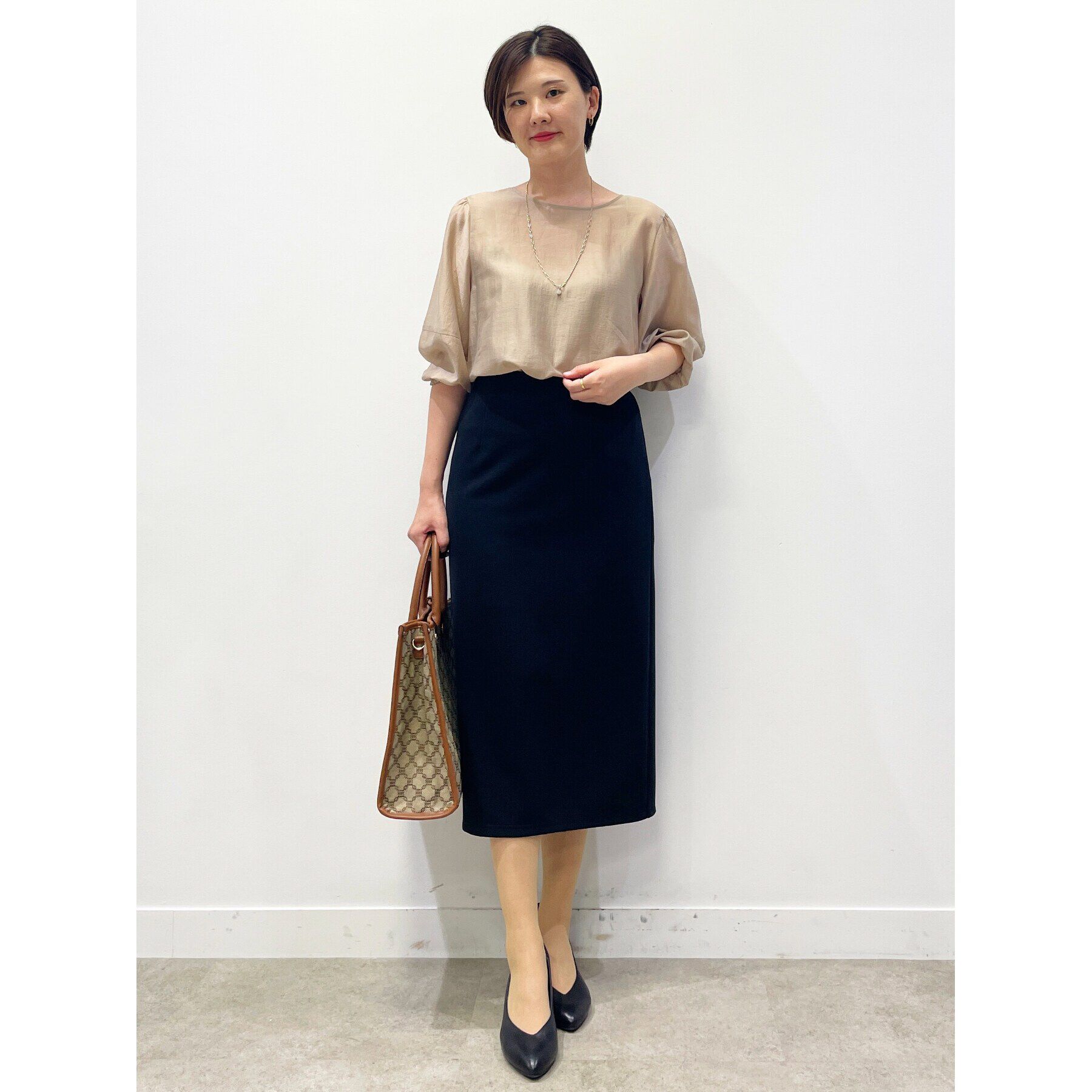 Reflect「【SALE／接触冷感／洗える】パフスリーブシアーブラウス」|シャツ・ブラウス|