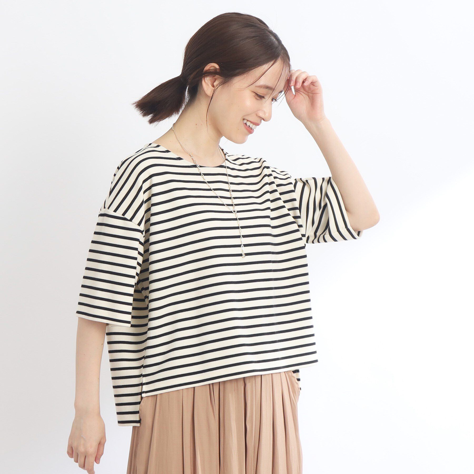 Reflect「【E‐QUALITY／手洗い可／セットアイテム】ボーダープルオーバー＋タンクトップワンピース」|ワンピース|