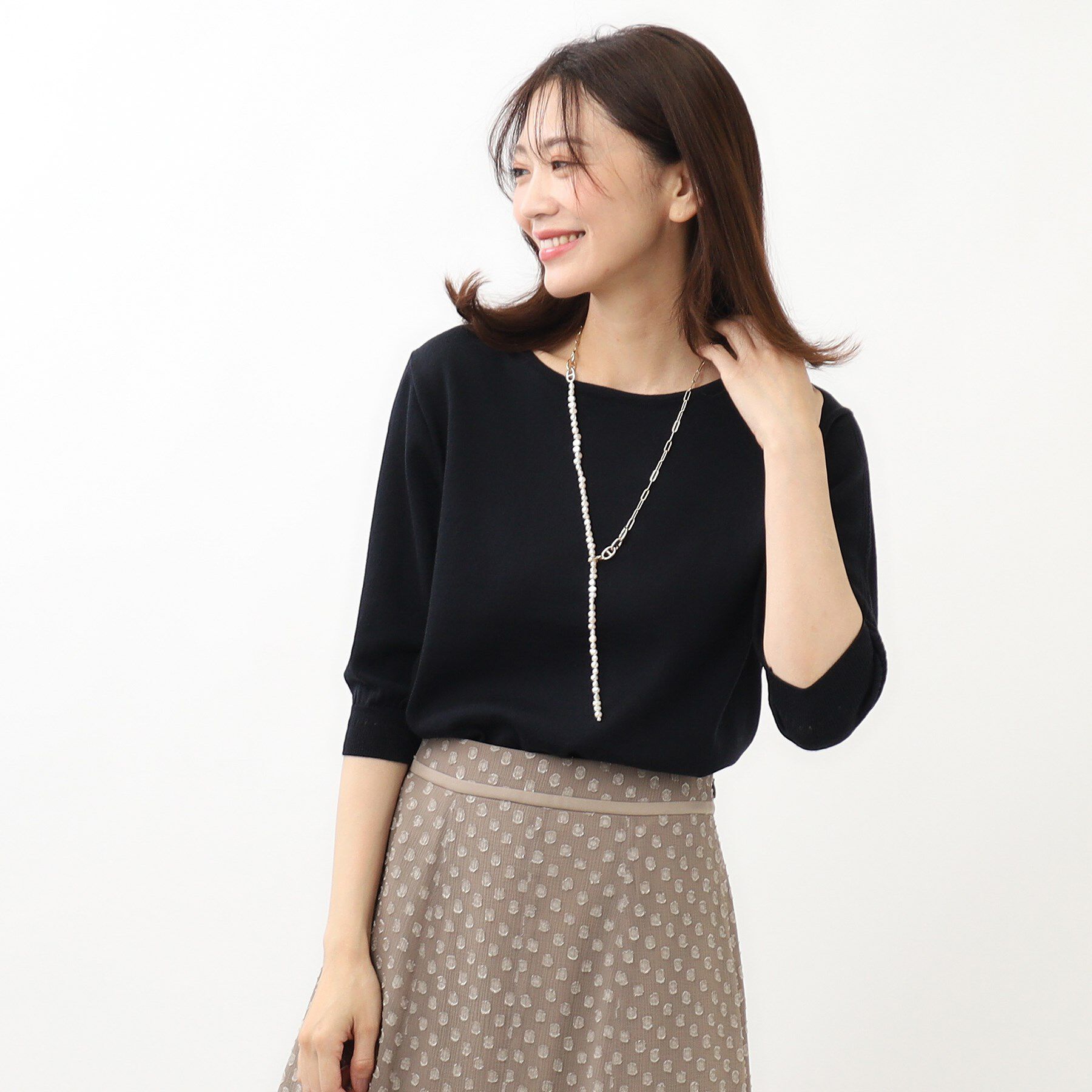 Reflect「【SALE／セットアップ可】ソフトタッチクルーネックニット」|ニット・セーター|ネイビー(094)