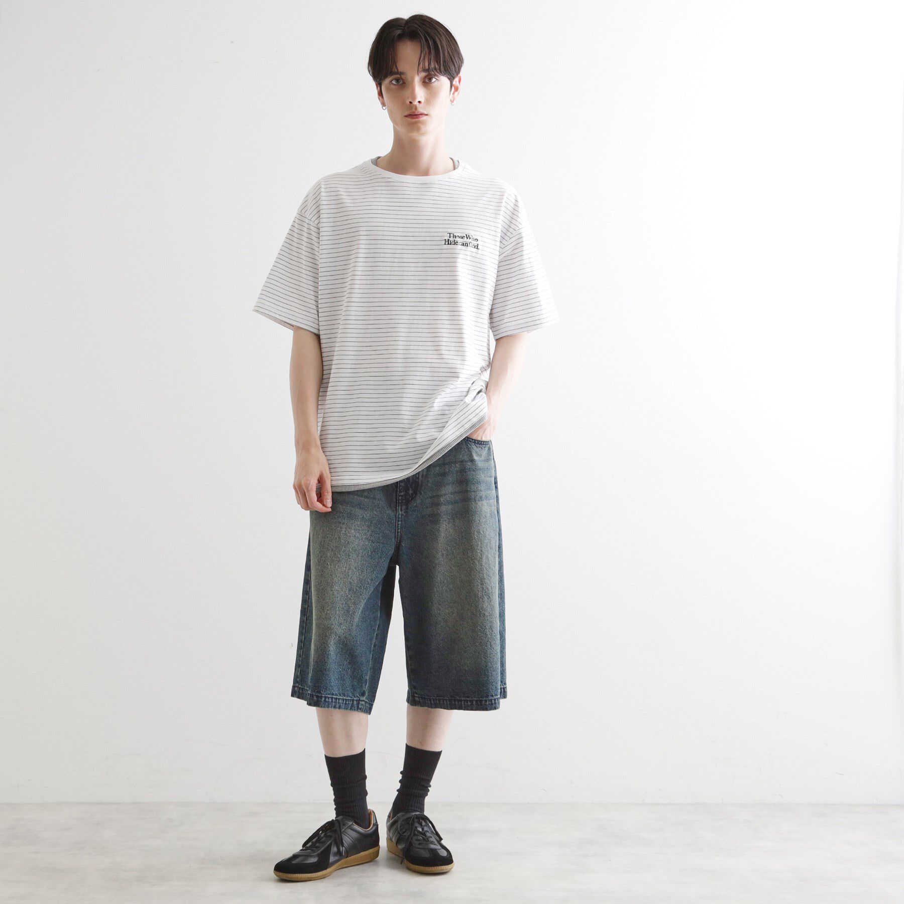 tk.TAKEO KIKUCHI「マイクロボーダーフェイクTシャツ」|Tシャツ・カットソー|