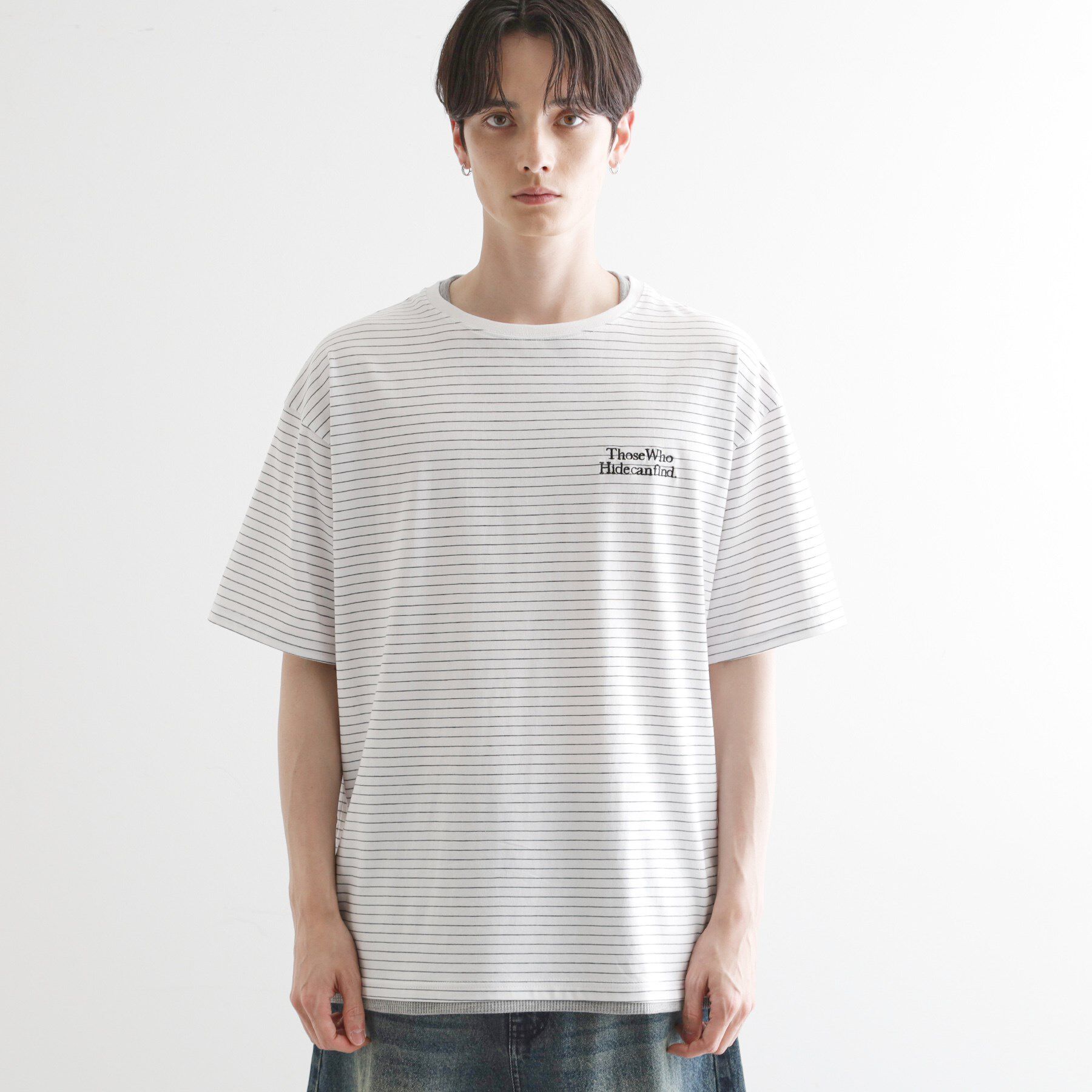 tk.TAKEO KIKUCHI「マイクロボーダーフェイクTシャツ」|Tシャツ・カットソー|