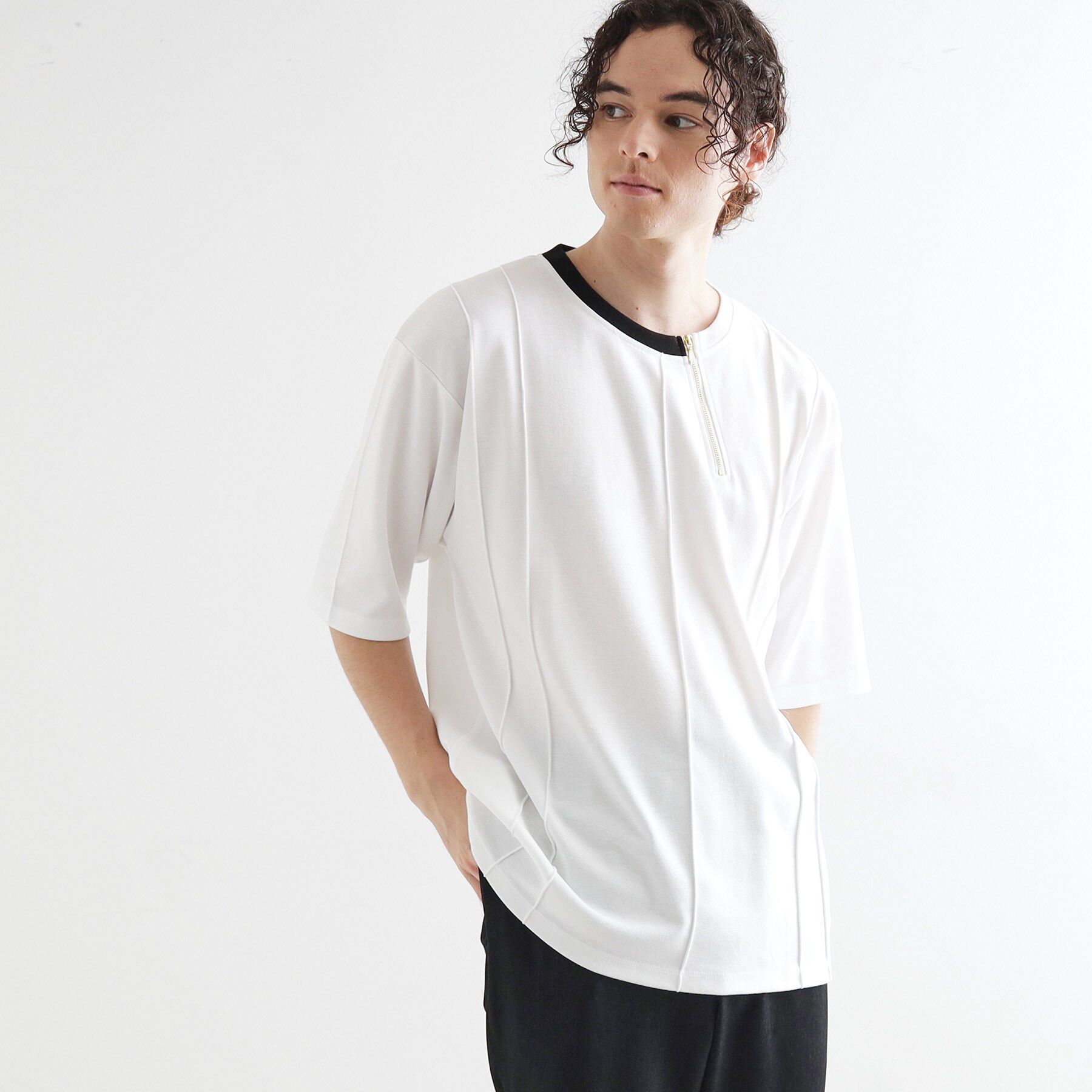 tk.TAKEO KIKUCHI「ストライプタックTシャツ」|Tシャツ・カットソー|