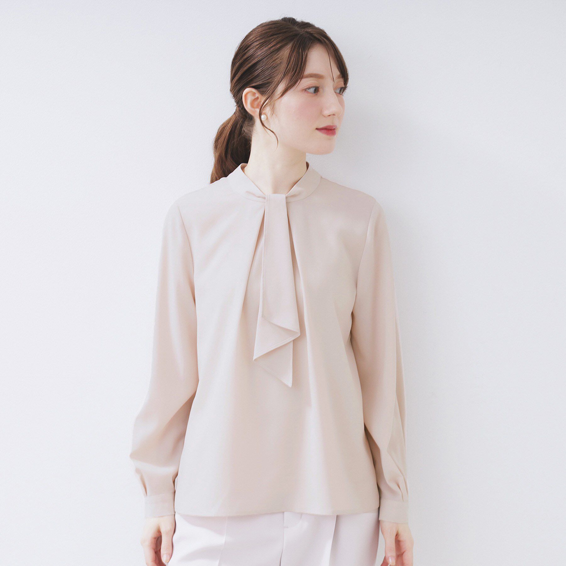 index「ボウタイタックブラウス【洗濯機OK/防シワ】《XS～3L》」|シャツ・ブラウス|