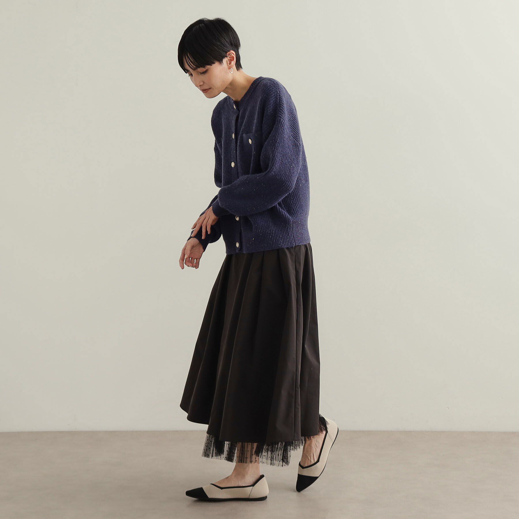 OPAQUE.CLIP「【軽量/洗える】ポインテッドトゥニットパンプス」|パンプス|