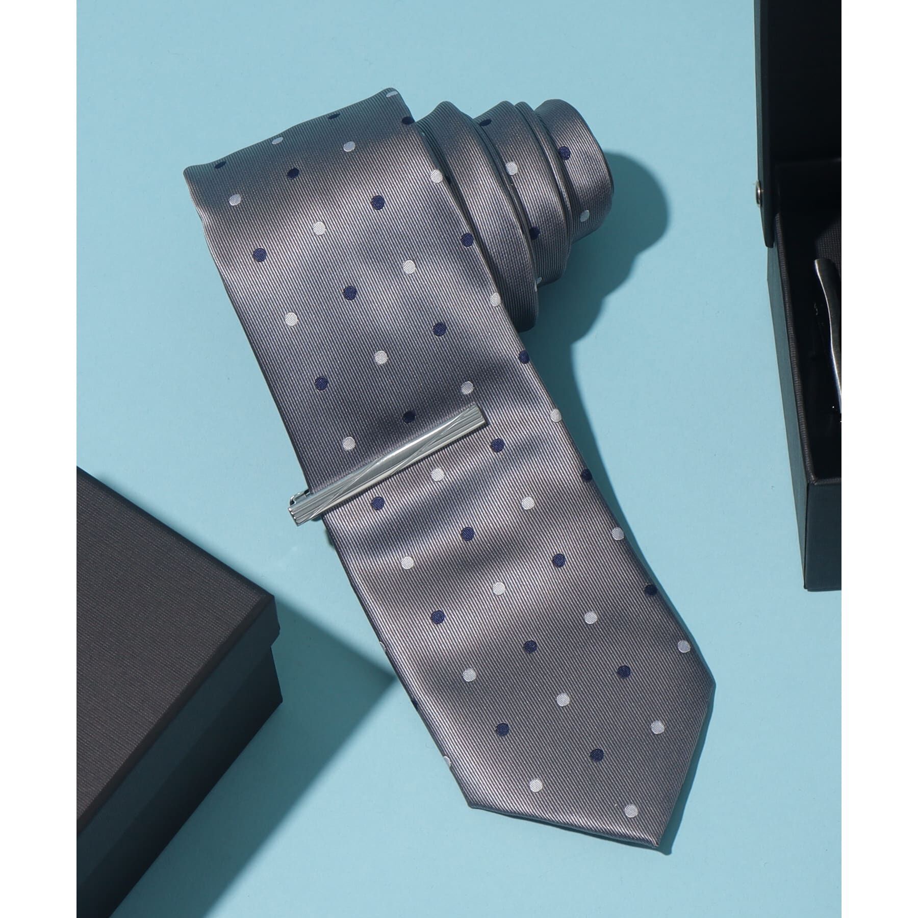 THE SHOP TK「ネクタイ＆タイピン ギフトBOXセット」|ネクタイ・蝶ネクタイ|グレー(812)