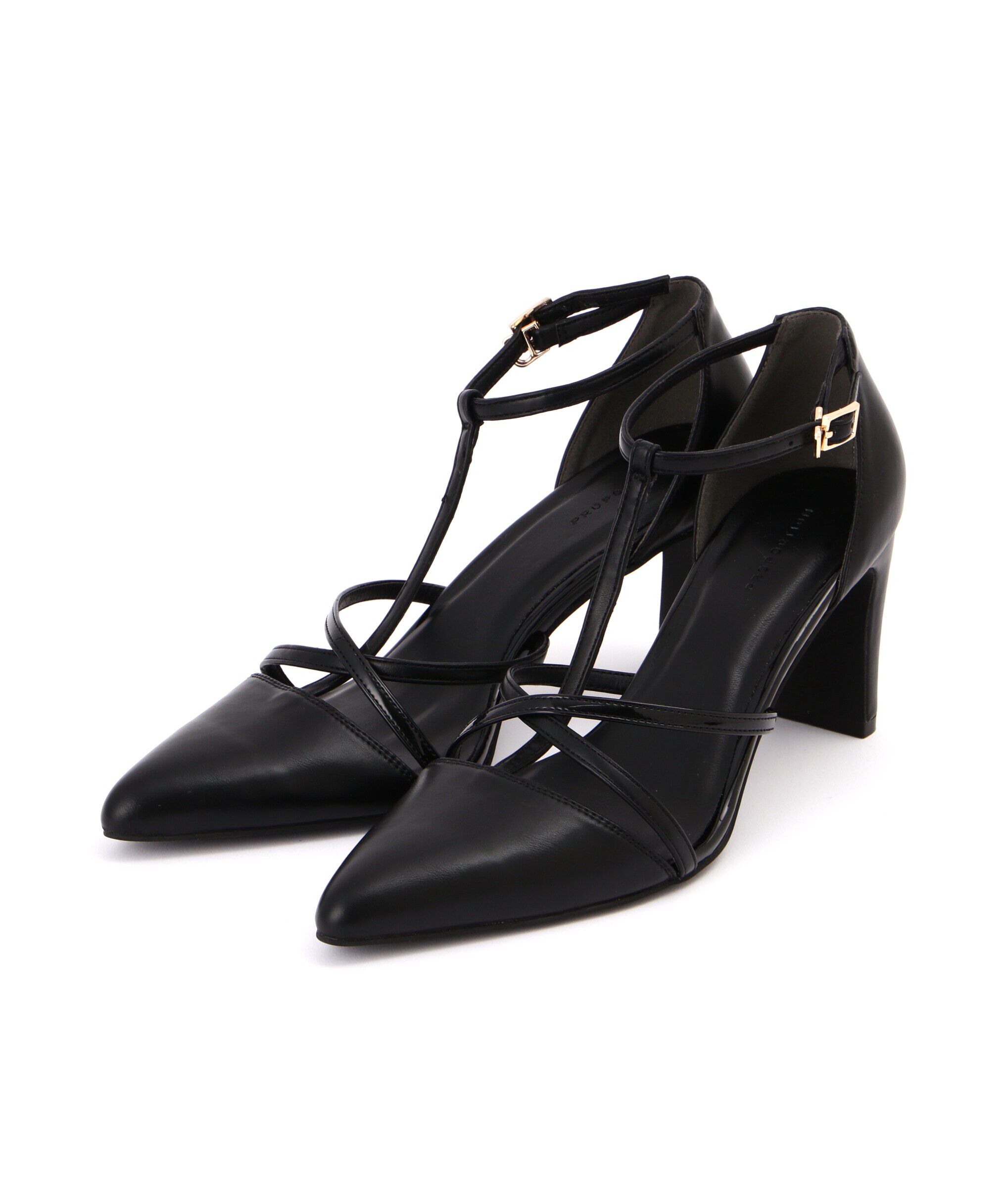 PROPORTION BODY DRESSING「クロスTストラップパンプス」|その他|ブラック