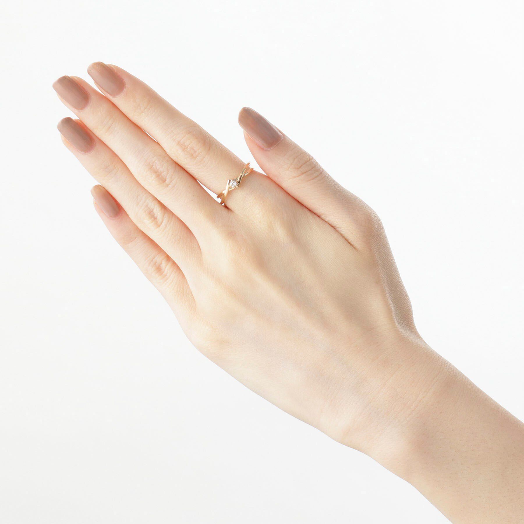 COCOSHNIK「K10ダイヤモンド 4本爪ひし形クロス リング」|リング|