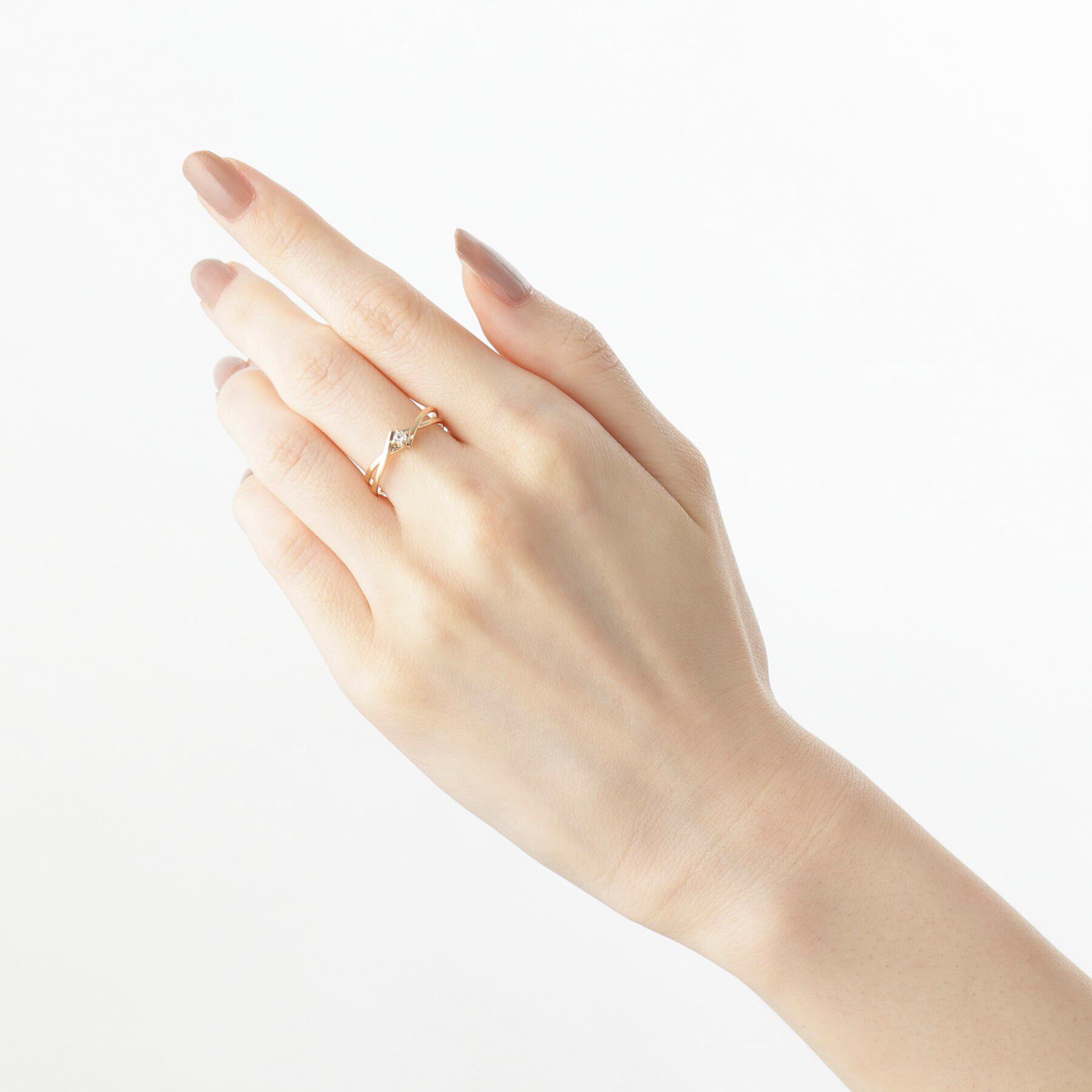 COCOSHNIK「K10ダイヤモンド 4本爪ひし形クロス リング」|リング|