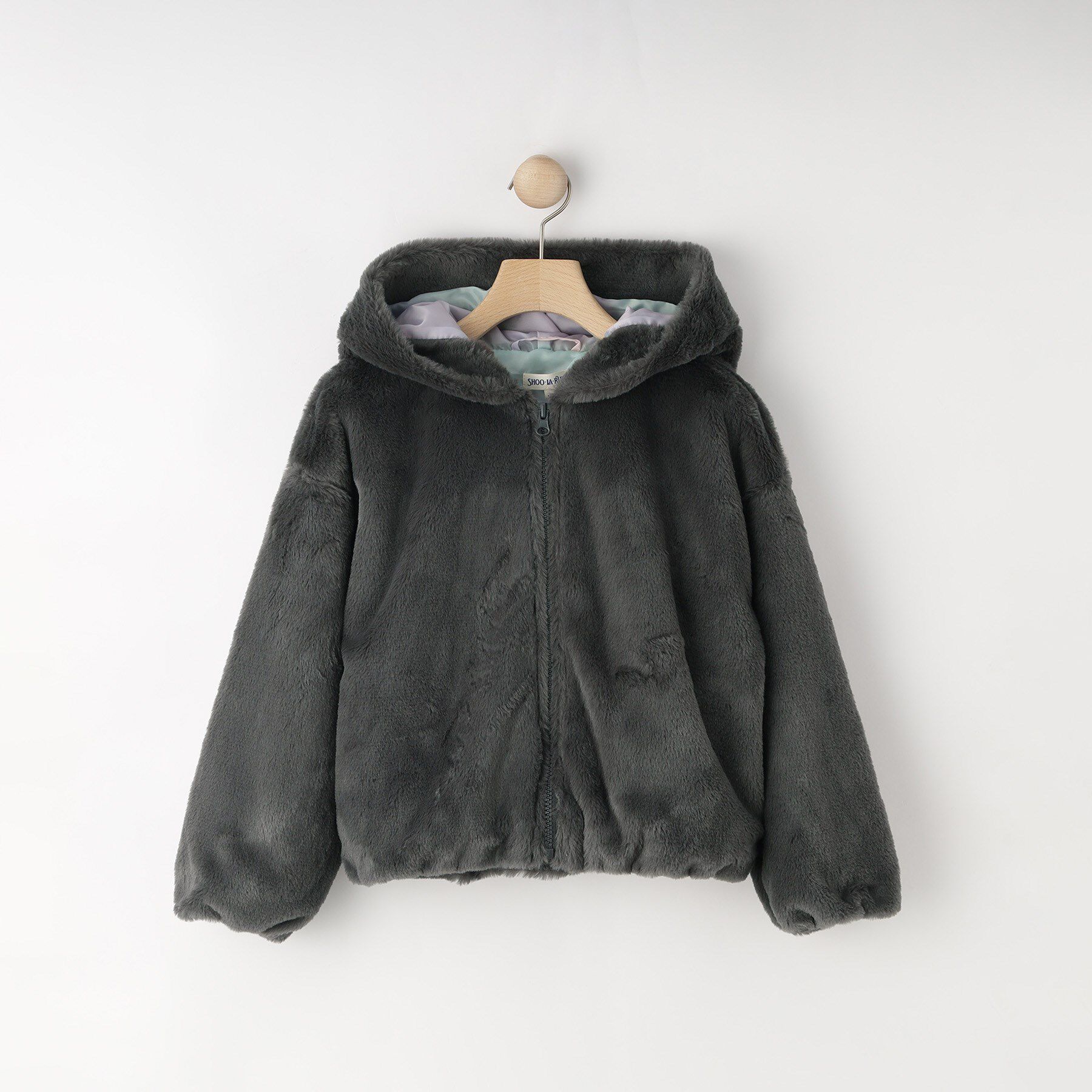SHOO･LA･RUE「【130-150cm/スクール】耳付きエコファーパーカ」|パーカー|チャコールグレー(0