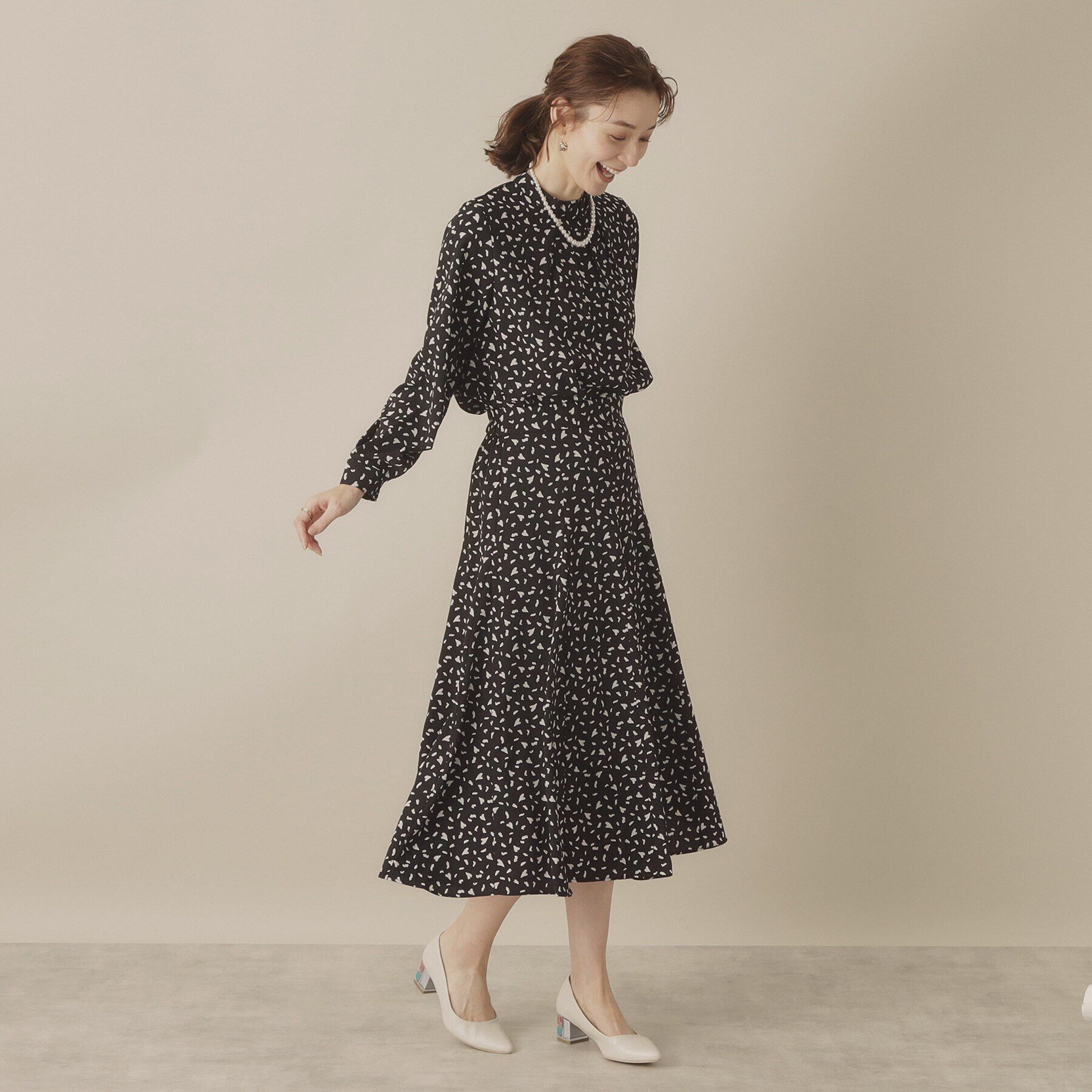 ITS&rsquo;DEMO「【手洗い可／セットアップ可／ウエストゴム】ハートプリントスカート」|スカート|