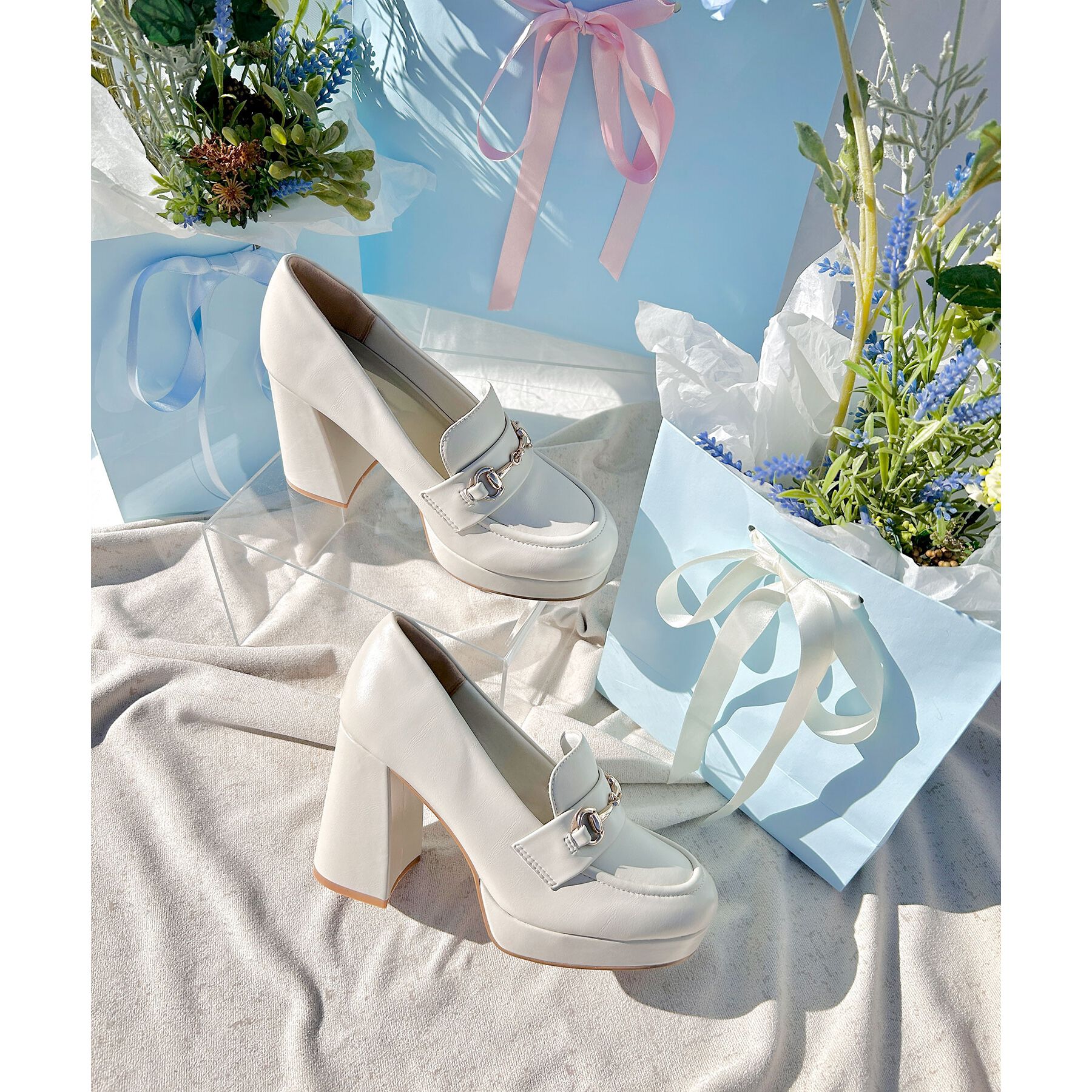 ESPERANZA「厚底ヒールアップローファー 24SS」|パンプス|