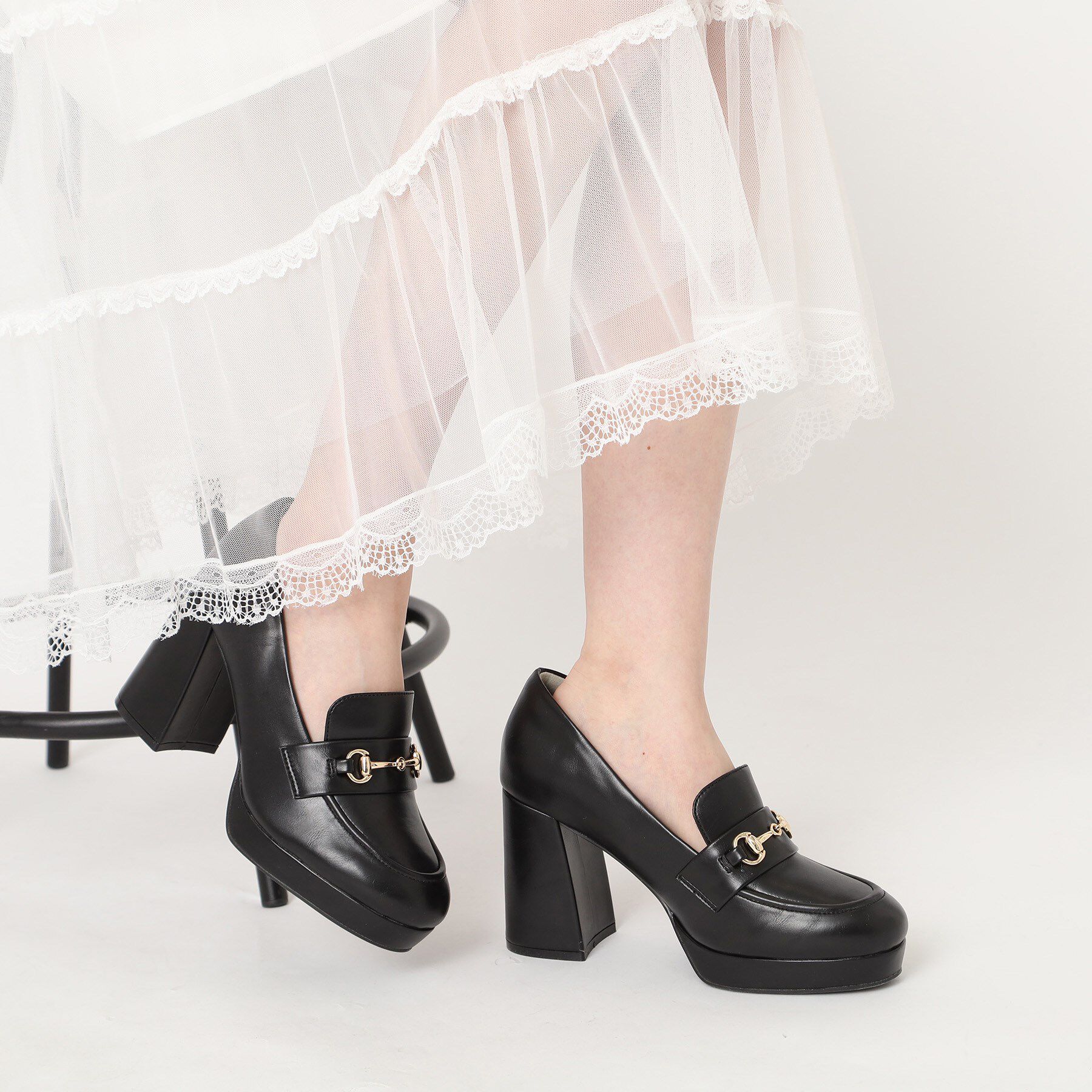 ESPERANZA「厚底ヒールアップローファー 24SS」|パンプス|