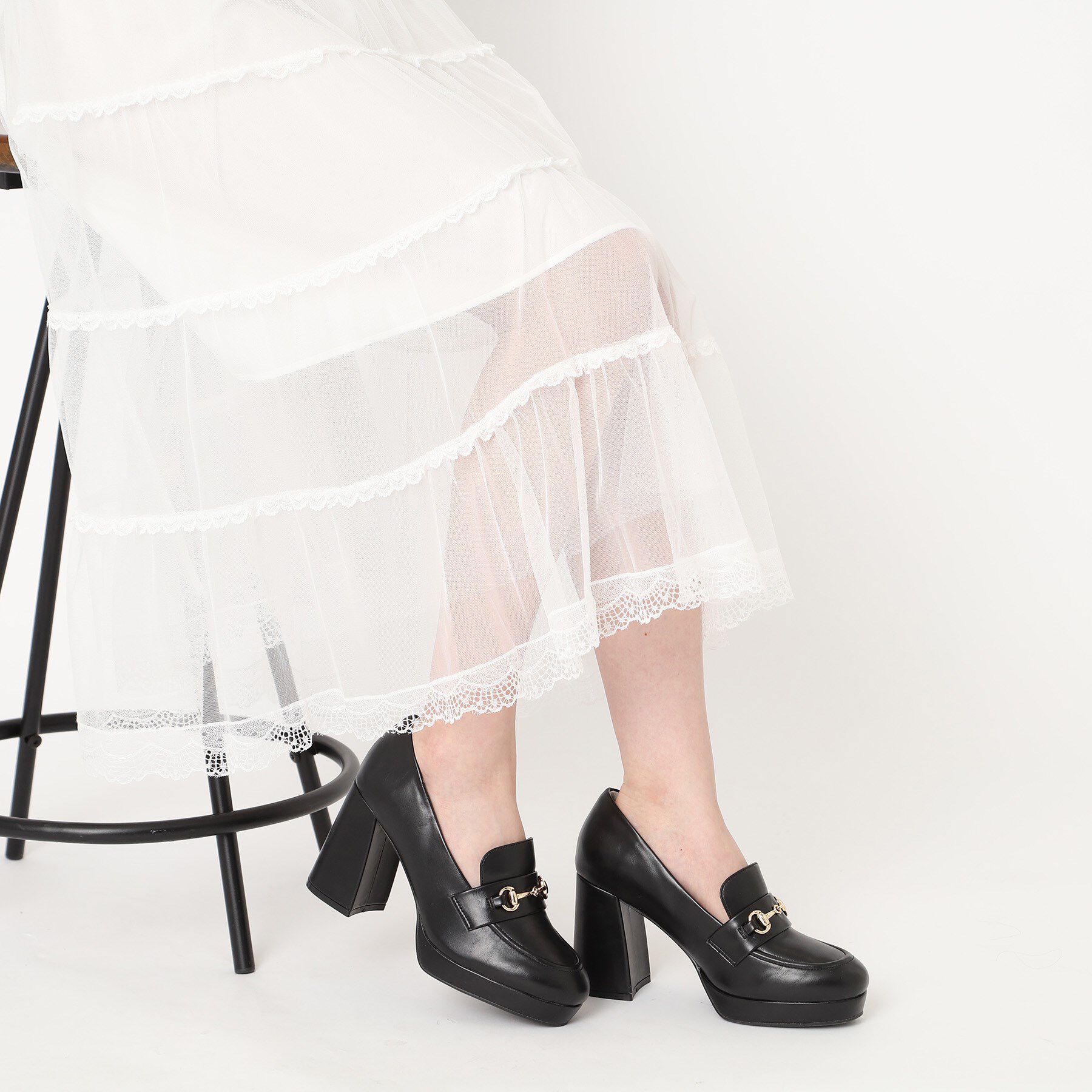 ESPERANZA「厚底ヒールアップローファー 24SS」|パンプス|