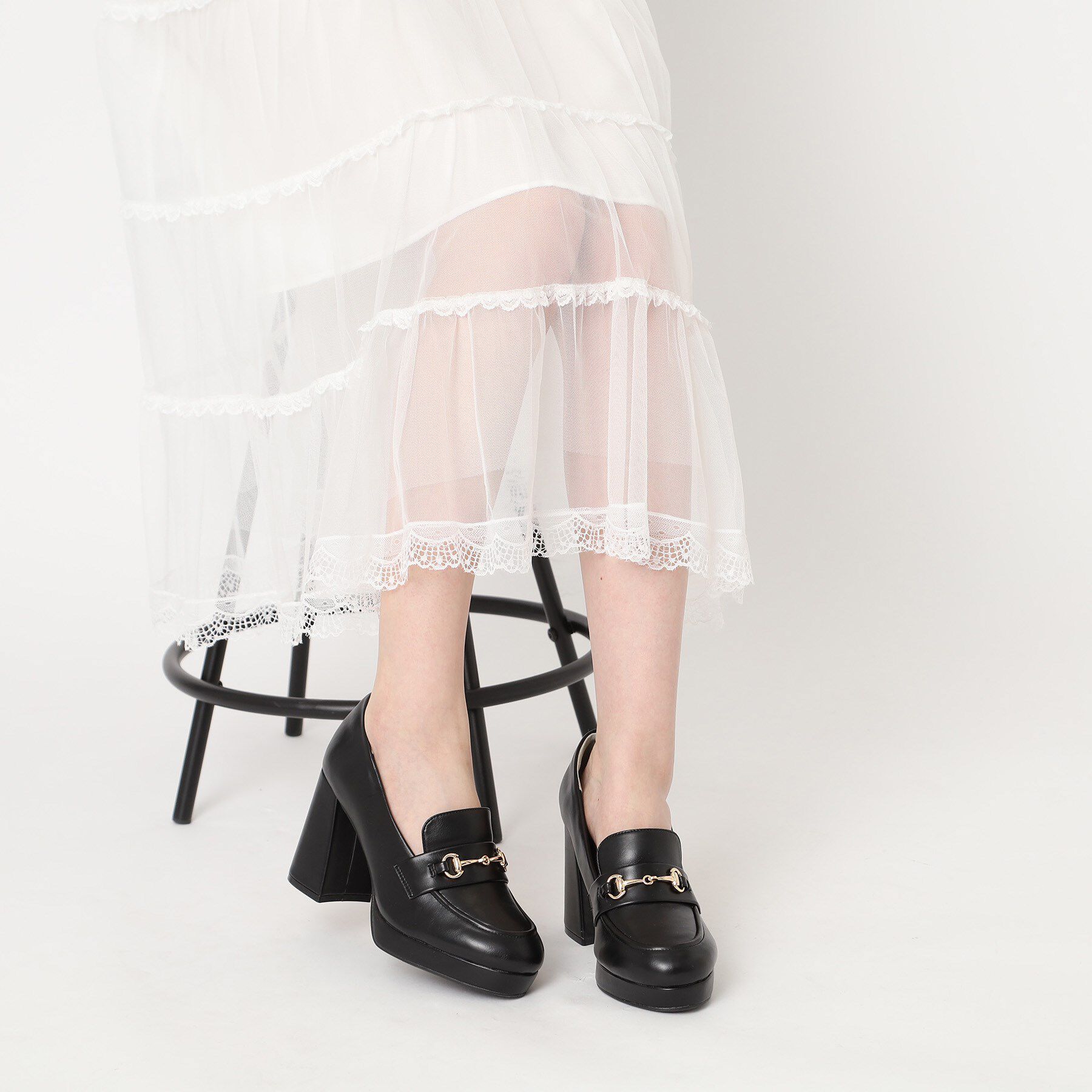 ESPERANZA「厚底ヒールアップローファー 24SS」|パンプス|