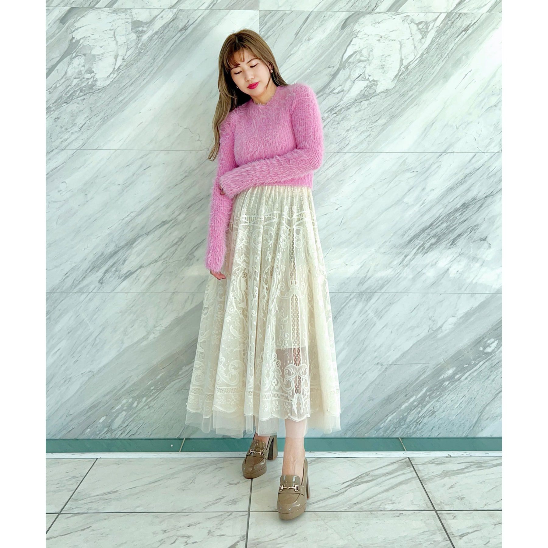 ESPERANZA「厚底ヒールアップローファー 24SS」|パンプス|