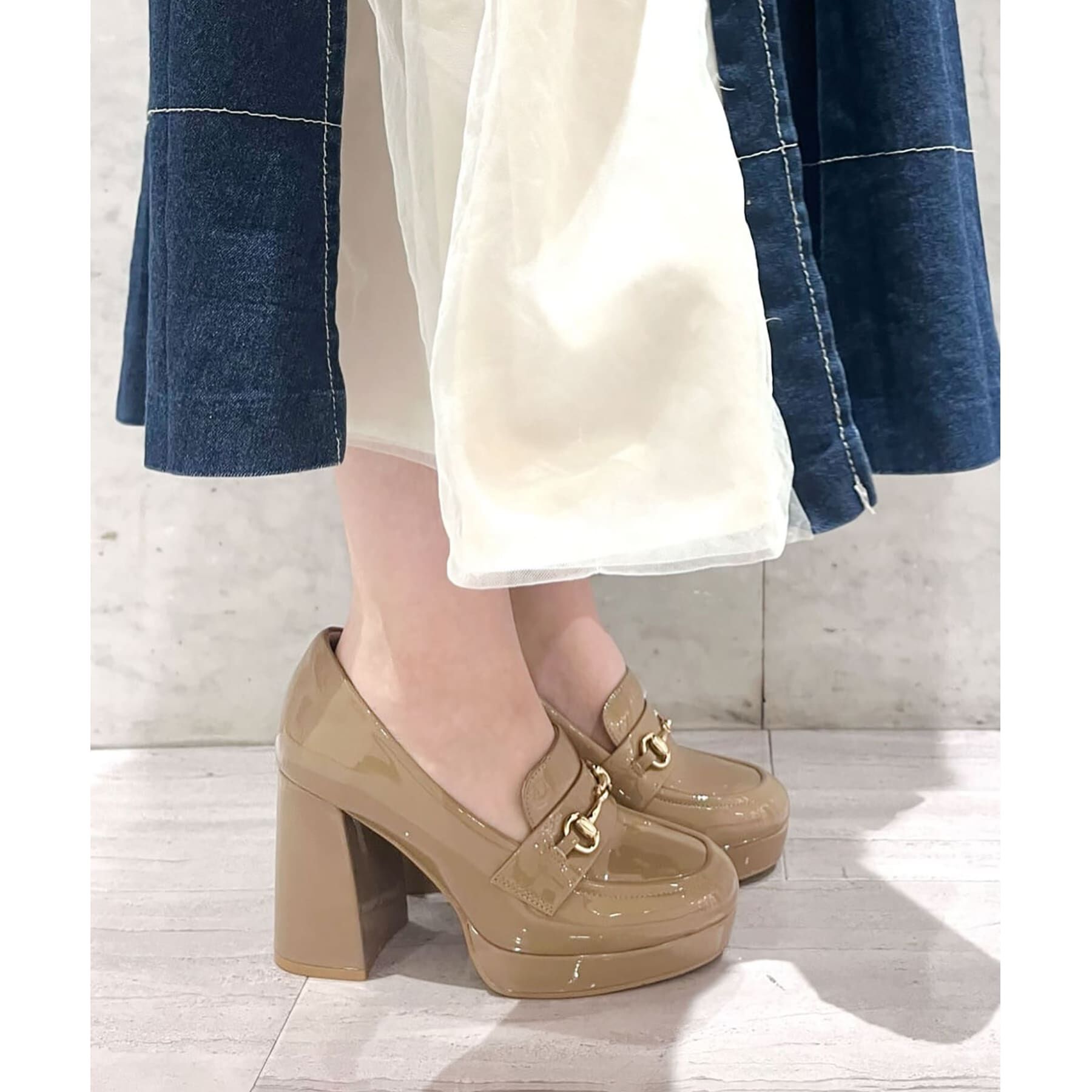 ESPERANZA「厚底ヒールアップローファー 24SS」|パンプス|