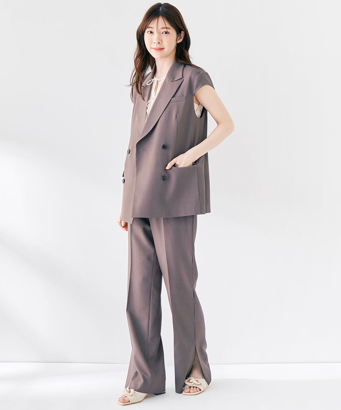 COCO DEAL「サイドホールデザインフレアパンツ」|スラックス|