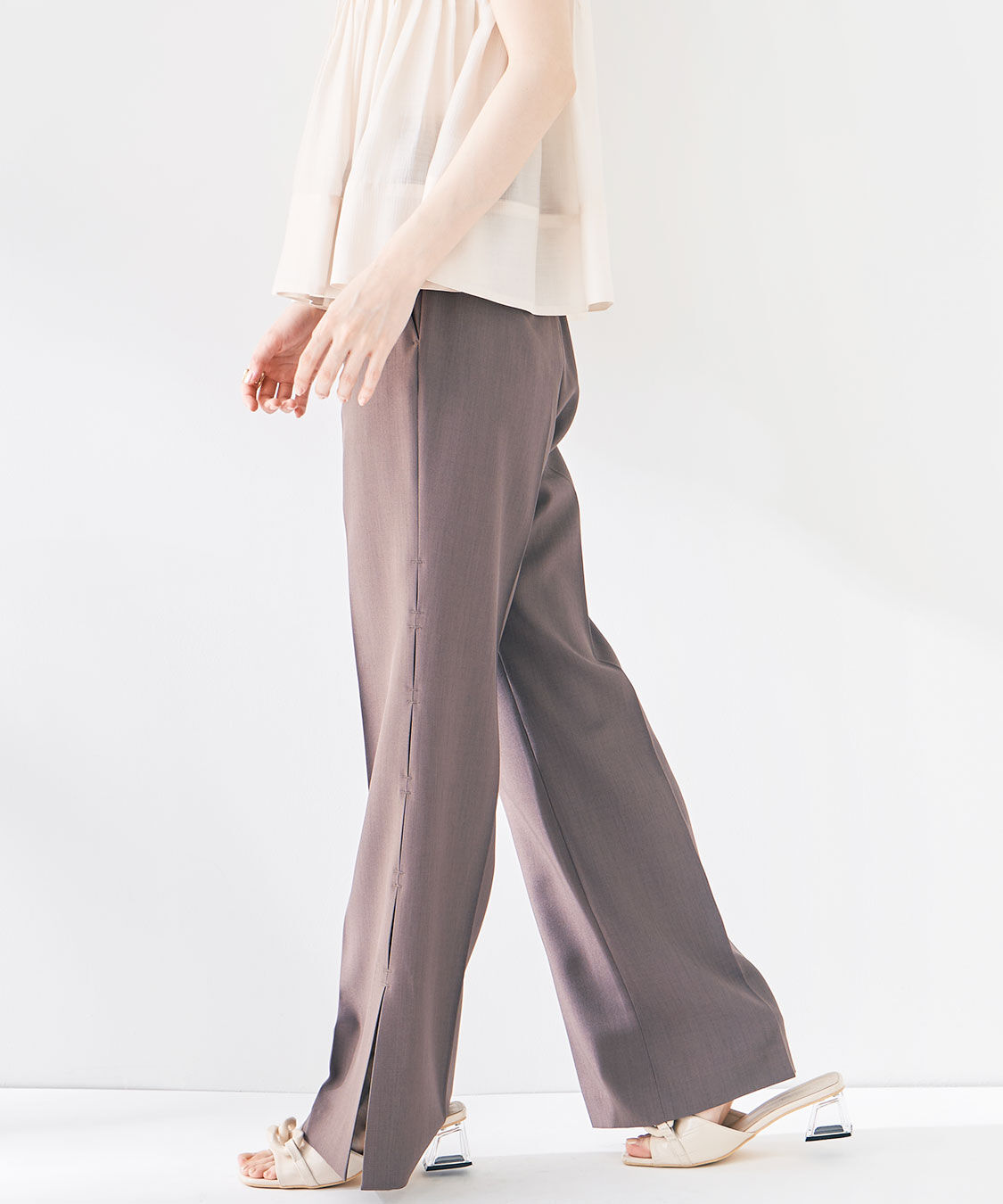 COCO DEAL「サイドホールデザインフレアパンツ」|スラックス|