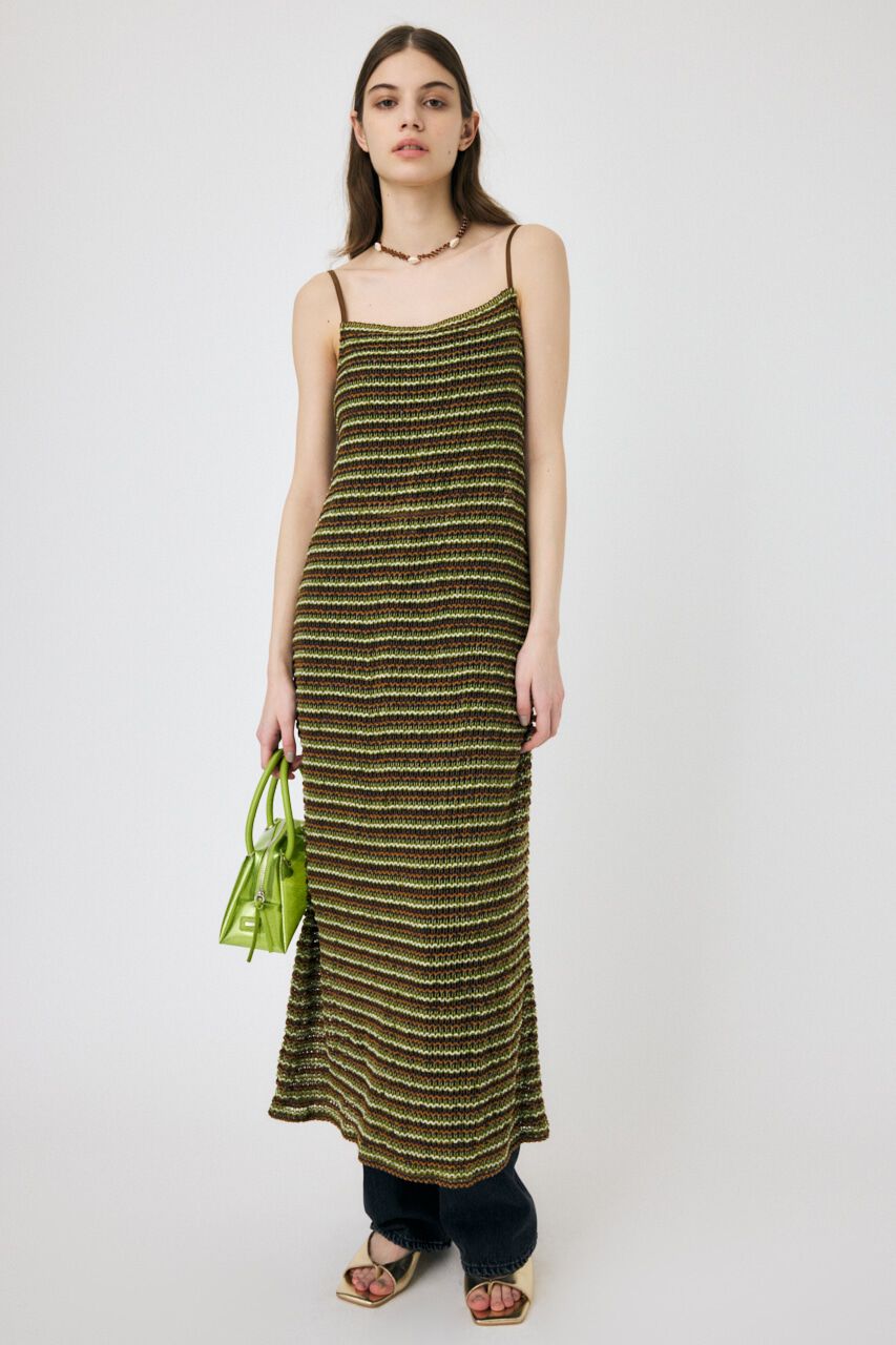 MOUSSY「MIX COLOR CROCHET ワンピース」|ワンピース|GRN