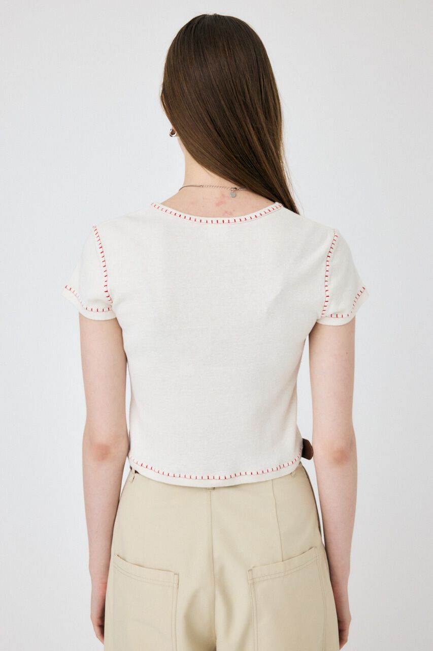 MOUSSY「CONTRAST ステッチ Tシャツ」|Tシャツ・カットソー|