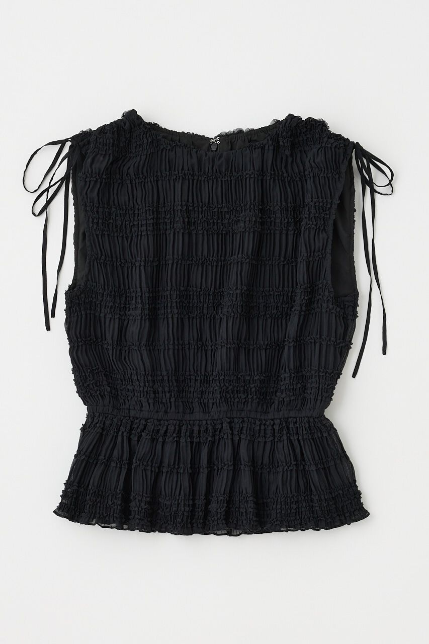 MOUSSY「FRILL CHIFFON ブラウス」|シャツ・ブラウス|BLK