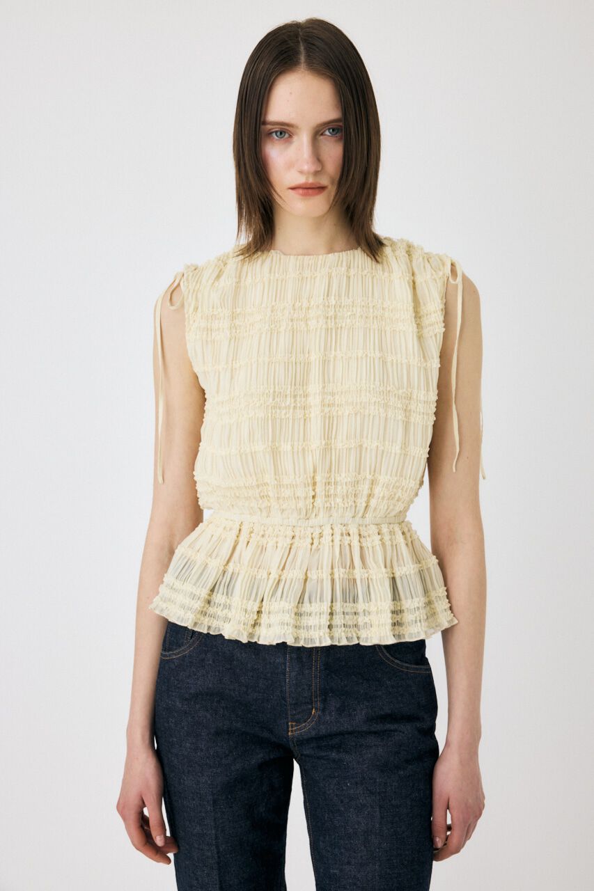 MOUSSY「FRILL CHIFFON ブラウス」|シャツ・ブラウス|ECRU