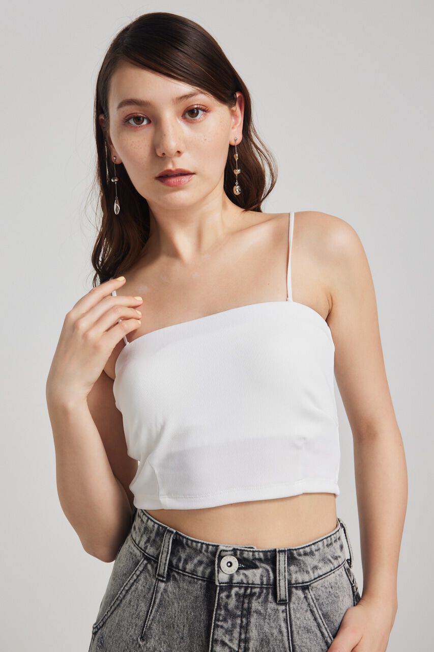 rienda「ベーシックベアキャミトップス」|キャミソール|WHT