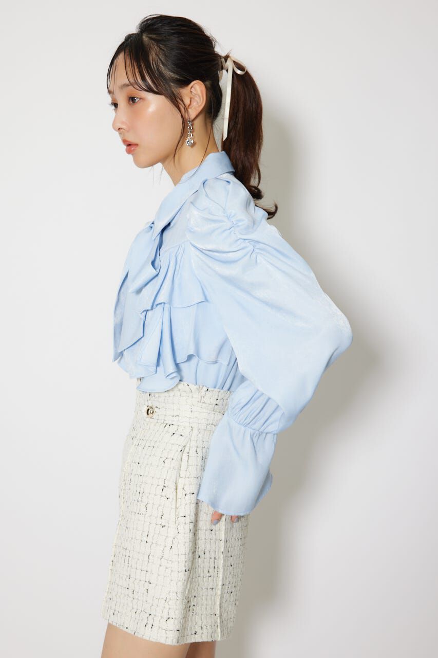 rienda「BIGリボンダンガリーパターンブラウス」|シャツ・ブラウス|