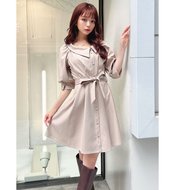 RESEXXY「アシメカラーシャツミニワンピース」|ワンピース|