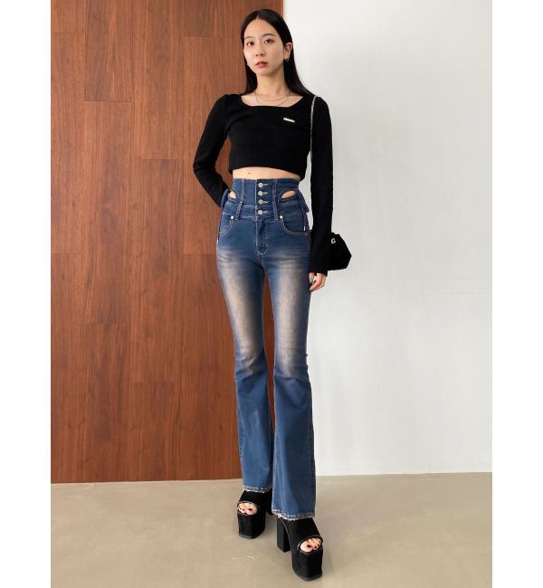 EMODA「プレートクロップトップ」|Tシャツ・カットソー|