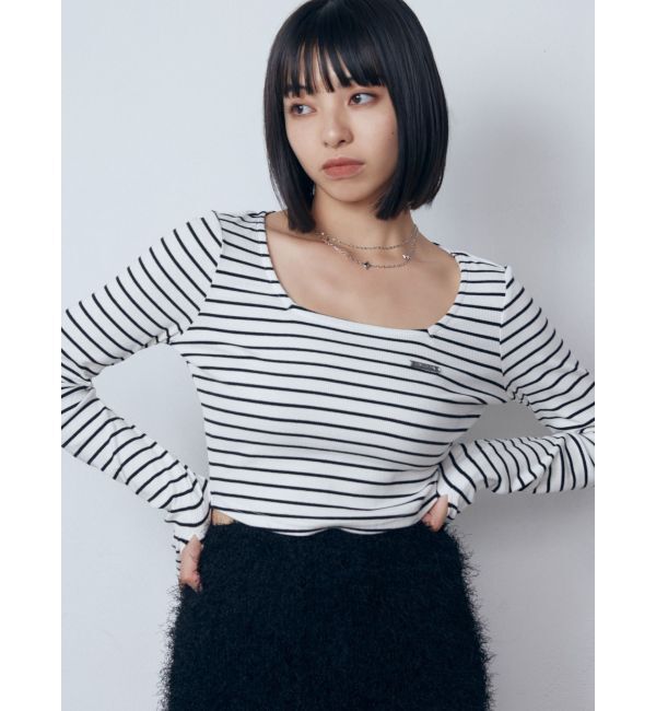 EMODA「プレートクロップトップ」|Tシャツ・カットソー|ライトミックス