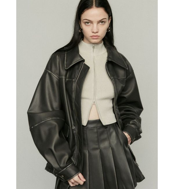 EMODA「ヴィンテージライクオーバーブルゾン」|ブルゾン・スタジャン|ブラック