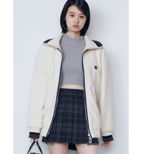 EMODA「リブカラーフリースブルゾン」|ブルゾン・スタジャン|