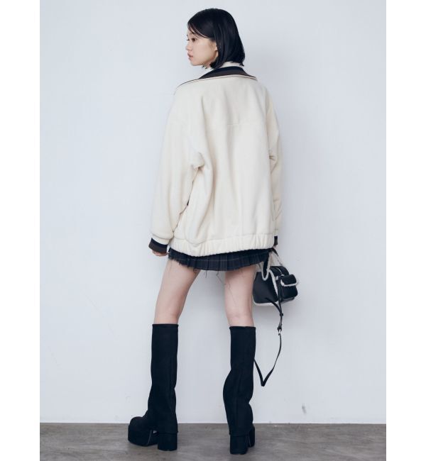 EMODA「リブカラーフリースブルゾン」|ブルゾン・スタジャン|