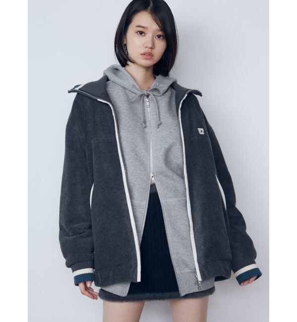 EMODA「リブカラーフリースブルゾン」|ブルゾン・スタジャン|