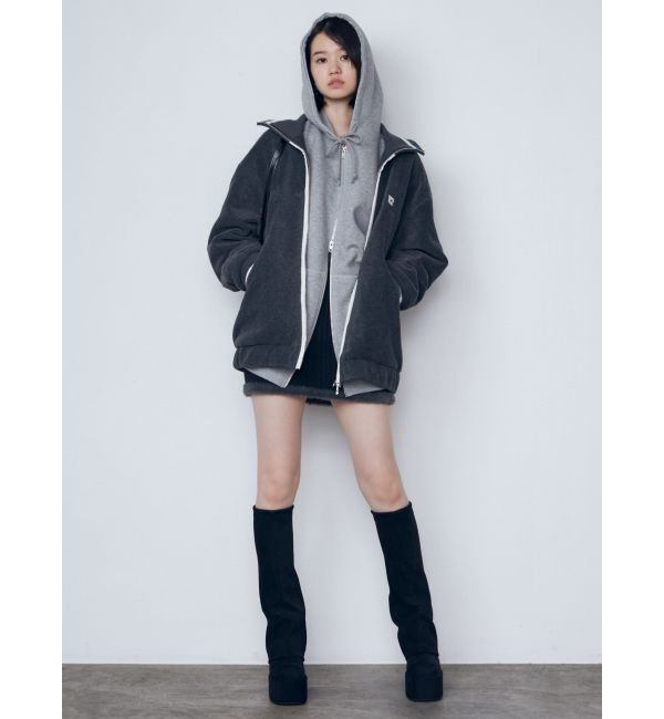 EMODA「リブカラーフリースブルゾン」|ブルゾン・スタジャン|