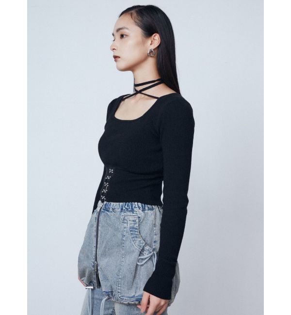 EMODA「オープンフックチョーカーニット」|ニット・セーター|