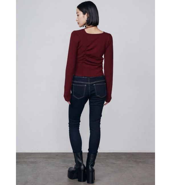 EMODA「チョーカーギャザーフィットニット」|ニット・セーター|