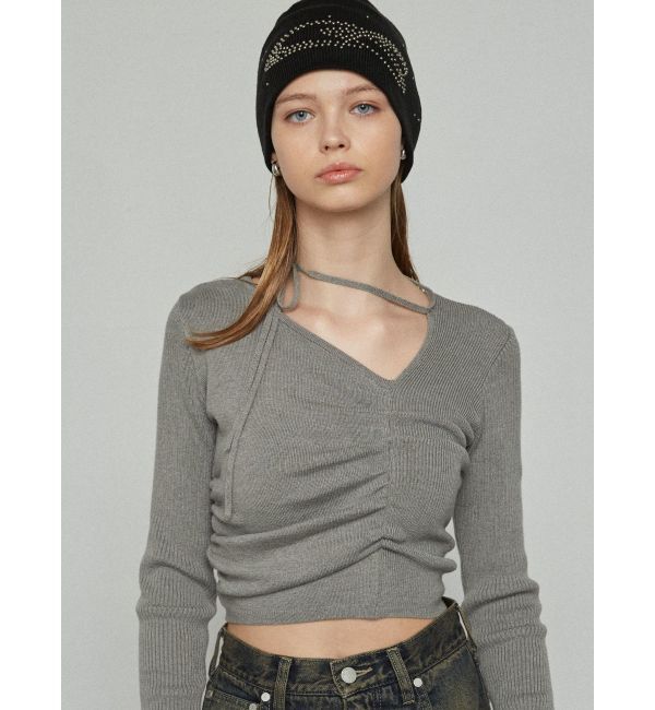 EMODA「チョーカーギャザーフィットニット」|ニット・セーター|