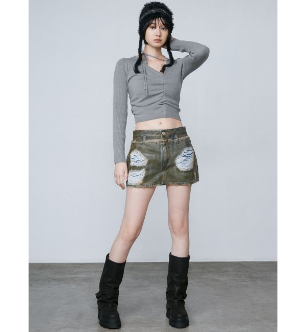 EMODA「チョーカーギャザーフィットニット」|ニット・セーター|