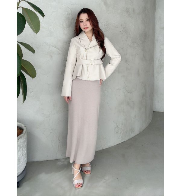 MERCURYDUO「ペプラムライダースジャケット」|ライダースジャケット|