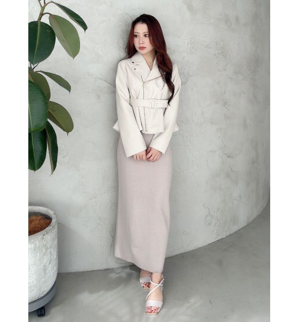 MERCURYDUO「ペプラムライダースジャケット」|ライダースジャケット|