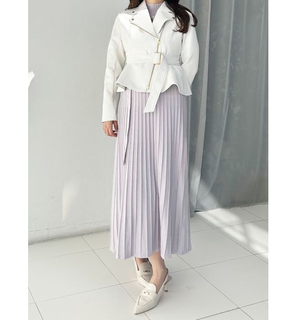 MERCURYDUO「ペプラムライダースジャケット」|ライダースジャケット|