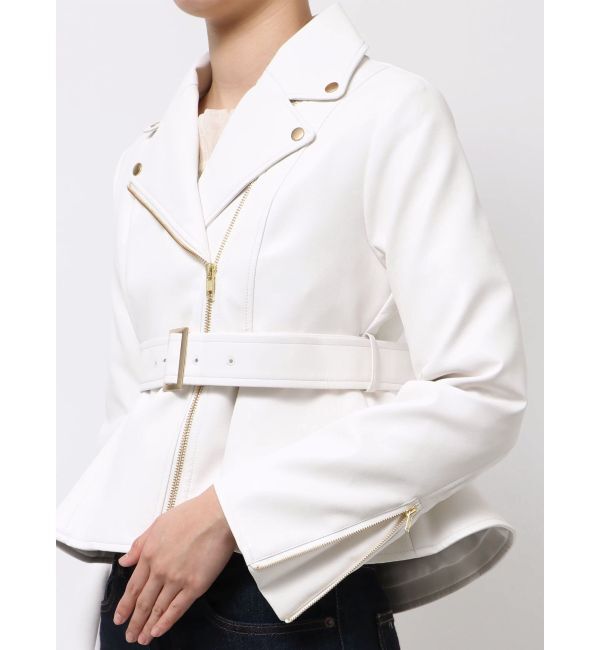 MERCURYDUO「ペプラムライダースジャケット」|ライダースジャケット|