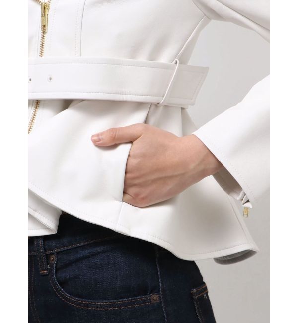 MERCURYDUO「ペプラムライダースジャケット」|ライダースジャケット|