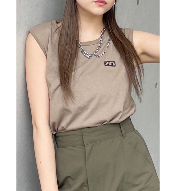 MURUA「エンブロイダリーロゴタンク」|タンクトップ|チョコレート