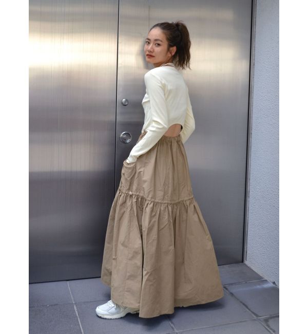 Ungrid「ドッキングギャザーワンピース」|ワンピース|アイボリー