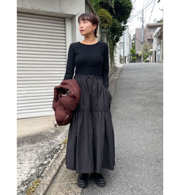 Ungrid「ドッキングギャザーワンピース」|ワンピース|