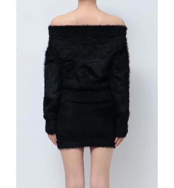 GYDA「オフショルデザインシャギーニットワンピース」|ワンピース|